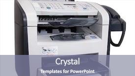  Presentation with scanner - Amazing PPT theme having modern multipurpose device a fax backdrop and a gray colored foreground