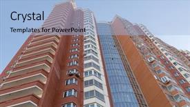  Presentation with residential - Cool new PPT layouts with modern multistory residential buildings backdrop and a light blue colored foreground