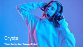  Presentation with modern color - Presentation design with modern-music-pretty-teenage-girl background and a teal colored foreground