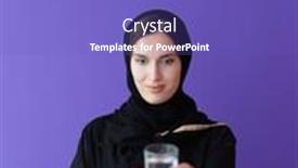  Presentation with abaya - Colorful presentation design enhanced with modern-muslim-woman-in-abaya backdrop and a  colored foreground