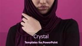  Presentation with diverse people - Slide deck featuring modern-muslim-woman-wearing-stylish background and a wine colored foreground