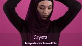  Presentation with diverse people - PPT layouts enhanced with modern-muslim-woman-wearing-stylish background and a wine colored foreground