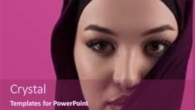  Presentation with diverse people - Presentation theme having modern-muslim-woman-wearing-stylish background and a violet colored foreground