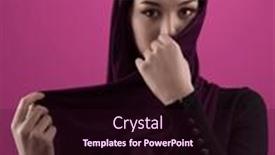  Presentation with diverse people - PPT theme enhanced with modern-muslim-woman-wearing-stylish background and a  colored foreground