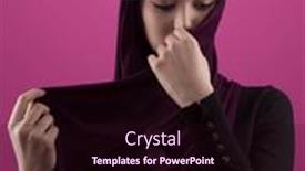  Presentation with diverse people - Presentation theme having modern-muslim-woman-wearing-stylish background and a wine colored foreground