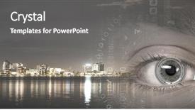  Presentation with bird eye view - PPT theme featuring modern night city with human background and a gray colored foreground