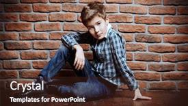  Presentation with old clothes - Slide set enhanced with modern nine year old boy background and a tawny brown colored foreground