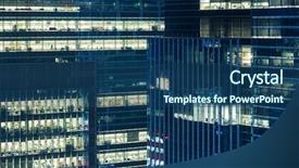  Presentation with empire state building night - Presentation theme enhanced with modern office building at night background and a ocean colored foreground