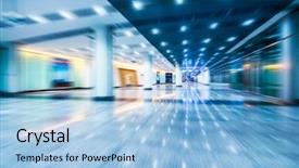  Presentation with office images - Presentation theme enhanced with modern office building blue background and a light blue colored foreground