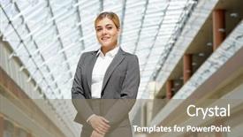  Presentation with looking glass - PPT theme having  background and a  colored foreground