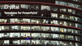  Presentation with modern building - Theme consisting of modern office building with big background and a wine colored foreground