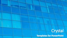  Presentation with windows - Cool new slide deck with modern office building with tinted windows exterior view backdrop and a teal colored foreground