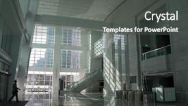  Presentation with modern building - Cool new presentation design with modern office building backdrop and a dark gray colored foreground