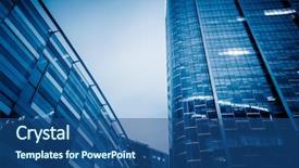  Presentation with modern reflective office buildings - Amazing presentation theme having modern office buildings exterior detail backdrop and a ocean colored foreground