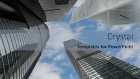  Presentation with office buildings - Colorful PPT layouts enhanced with modern-office-buildings-in-central backdrop and a light blue colored foreground
