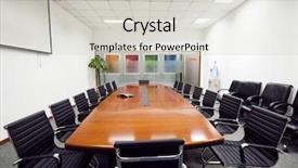  Presentation with commercial - Slides having modern office interior boardroom background and a light gray colored foreground