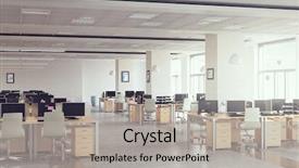  Presentation with interior - Slides with modern office interior mixed media background and a light gray colored foreground