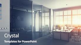  Presentation with interior - Slides with modern office interior mixed media background and a ocean colored foreground