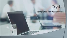  Presentation with office management - Cool new presentation design with modern office interior working process backdrop and a lemonade colored foreground