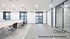  Presentation with interior - Slide deck consisting of modern office interior background and a light gray colored foreground