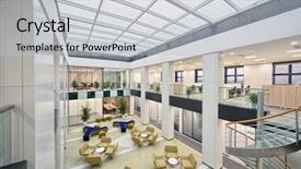  Presentation with furniture - Audience pleasing PPT theme consisting of modern office interior backdrop and a light gray colored foreground