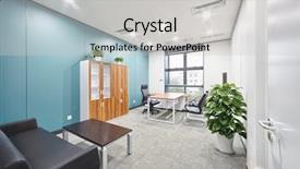  Presentation with clean - Audience pleasing presentation theme consisting of modern office interior backdrop and a light gray colored foreground