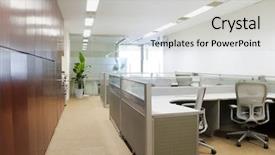  Presentation with interior - Amazing slide deck having modern office interior backdrop and a light gray colored foreground