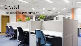  Presentation with commercial - Theme enhanced with modern office interior background and a light gray colored foreground