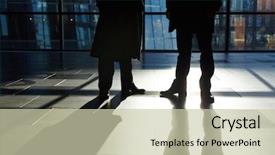  Presentation with flooring - PPT theme featuring modern office lobby their shadow background and a soft green colored foreground