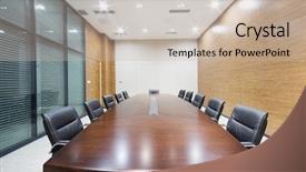  Presentation with office room - PPT layouts consisting of modern office meeting room interior background and a mint green colored foreground