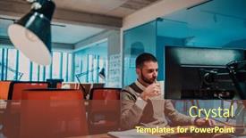  Presentation with entrepreneur - Slide deck featuring modern-office-portrait-of-stylish background and a tawny brown colored foreground