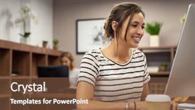  Presentation with coworking - Slide deck with modern office successful latin background and a tawny brown colored foreground