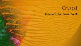  Presentation with modern color - Theme having modern-oil-and-acrylic-smear background and a gold colored foreground