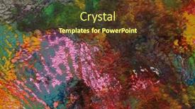  Presentation with abstract art oil painting - PPT theme consisting of modern-oil-and-acrylic-smear background and a tawny brown colored foreground