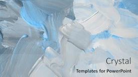  Presentation with abstract blue texture - PPT theme having modern-oil-and-acrylic-smear background and a lemonade colored foreground