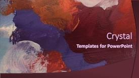  Presentation with contemporary art - PPT theme with modern-oil-and-acrylic-smear background and a wine colored foreground
