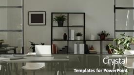  Presentation with green office - PPT layouts featuring modern-openspace-office-with-several background and a  colored foreground