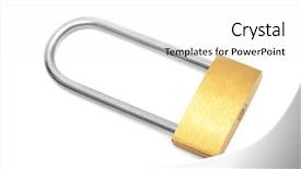  Presentation with padlock - Colorful slides enhanced with modern padlock on a white background backdrop and a white colored foreground