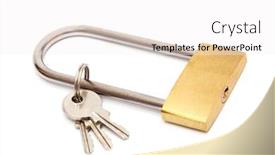 Presentation with padlock - Presentation enhanced with modern padlock with keys on a white background background and a white colored foreground