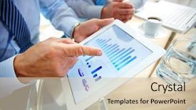  Presentation with touch screen - Amazing slide deck having modern people doing business graphs backdrop and a lemonade colored foreground