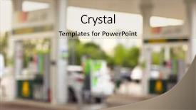  Presentation with petrol station - Presentation design featuring modern petrol station background and a coral colored foreground