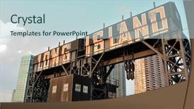  Presentation with new york state - Cool new theme with modern pier with long island backdrop and a lemonade colored foreground