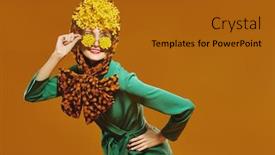  Presentation with elegant flowers - Slide deck consisting of modern-pin-up-style-smiling background and a gold colored foreground