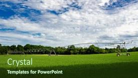  Presentation with farm management - Colorful presentation theme enhanced with modern-pivot-crop-irrigation-system backdrop and a tawny brown colored foreground