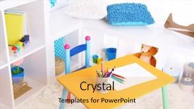  Presentation with school leadership - Amazing slides having modern playroom for children backdrop and a yellow colored foreground