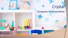  Presentation with school leadership - Audience pleasing presentation theme consisting of modern playroom for children backdrop and a sky blue colored foreground