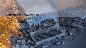  Presentation with waterfall - Slides consisting of modern-pondless-garden-waterfall and a light blue colored foreground