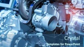  Presentation with car engine - Beautiful slide set featuring modern-powerful-car-engine-section backdrop and a ocean colored foreground