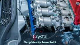  Presentation with powerful - PPT theme featuring modern-powerful-car-engine-section background and a ocean colored foreground