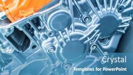  Presentation with car engine - Presentation having modern-powerful-car-engine-section background and a teal colored foreground